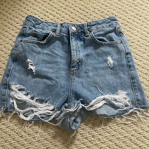 Denim top shop shorts light wash